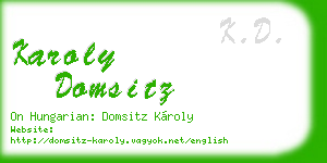 karoly domsitz business card